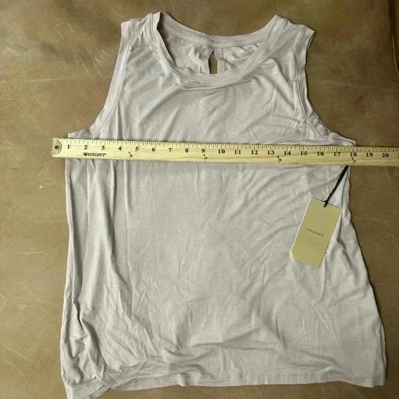 Halogen Crewneck High-Low Tank Dusty Rose Split Back Medium - Picture 5 of 8